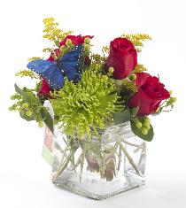 Floral Centerpieces - Red Roses and Green by BF - BF1200 Photo of Red Roses and Green by BF - BF1200