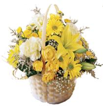 Easter Flower Arrangements - Flourishing Garden Flower Basket - C11-3035 Photo of Flourishing Garden Flower Basket - C11-3035