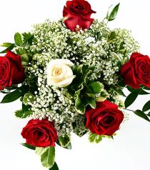 Any Time Same Day - Six Roses Bouquet No Vase - BF2942 Photo of Six Roses Bouquet No Vase - BF2942