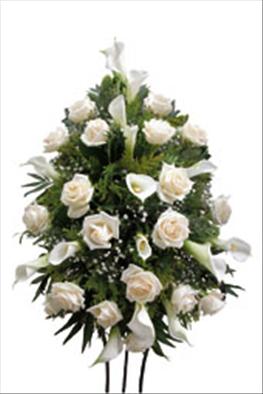 Funeral Floral Arrangements - Funeral Spray White Roses - IC-409 Photo of Funeral Spray White Roses - IC-409
