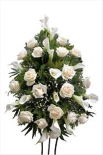 International Destinations - Funeral Spray White Roses - IC-409 Photo of Funeral Spray White Roses - IC-409
