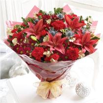 Fresh Cut Flower Bouquets - Large Christmas Bouquet Hand-tied - 500202 Photo of Large Christmas Bouquet Hand-tied - 500202