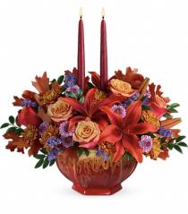 Fall Flowers and Plants - Teleflora's Golden Fall Centerpiece - T14T105 Photo of Teleflora's Golden Fall Centerpiece - T14T105