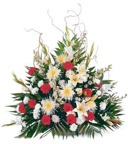 Traditional Funeral Tributes - Red and White Tribute - BF4650 Photo of Red and White Tribute - BF4650