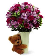 Order Birthday Flowers Online - New FTD Big Hug includes Bear and Vase - BH2 Photo of New FTD Big Hug includes Bear and Vase - BH2