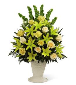 Traditional Funeral Tributes - Golden Memories Arrangement FTD - S38-4526 Photo of Golden Memories Arrangement FTD - S38-4526