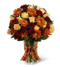 Order Flowers in Vase - Golden Autumn Bouquet with Vase - XX-4785 Photo of Golden Autumn Bouquet with Vase - XX-4785
