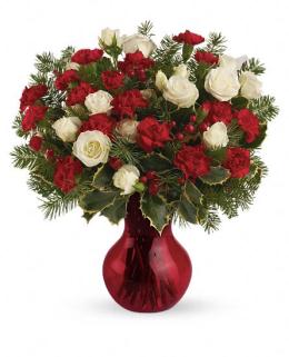 Christmas Flowers Budget - Teleflora's Gather Round Bouquet - TWR04-2 Photo of Teleflora's Gather Round Bouquet - TWR04-2