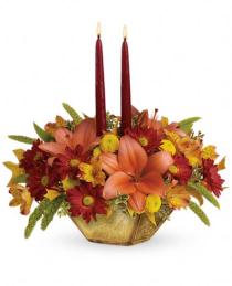 Thanksgiving Table Centerpieces - Teleflora's Autumn Reflections Centerpiece - T12T110 Photo of Teleflora's Autumn Reflections Centerpiece - T12T110
