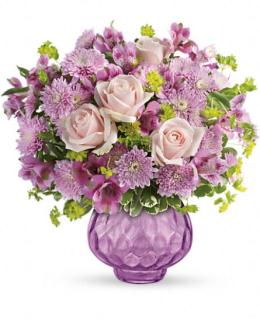 Valentines Day Flowers - Lavender Chiffon Vase Bouquet Teleflora - TEV25-2 Photo of Lavender Chiffon Vase Bouquet Teleflora - TEV25-2
