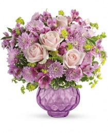 Flowers Mothers Day - Lavender Chiffon Vase Bouquet Teleflora - TEV25-2 Photo of Lavender Chiffon Vase Bouquet Teleflora - TEV25-2