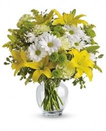 Vase Arrangements - Teleflora's Brightly Blooming - TEV11-2 Photo of Teleflora's Brightly Blooming - TEV11-2