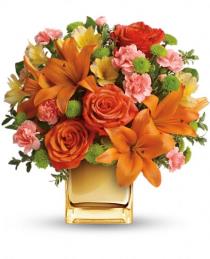 Thanksgiving Table Centerpieces - Teleflora's Tropical Punch Bouquet - TEV31-8 Photo of Teleflora's Tropical Punch Bouquet - TEV31-8