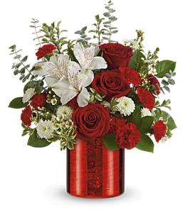 Valentines Day Flowers - Teleflora's Send a Hug Bear Your Heart Bouquet - T14V400 Photo of Teleflora's Send a Hug Bear Your Heart Bouquet - T14V400