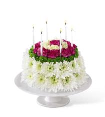 Send Birthday Flowers - The FTD Wonderful Wishes Floral Cake - D2-4896 Photo of The FTD Wonderful Wishes Floral Cake - D2-4896