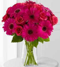 Order Birthday Flowers Online - Adrenaline Blush Bouquet in Vase - FE63 Photo of Adrenaline Blush Bouquet in Vase - FE63