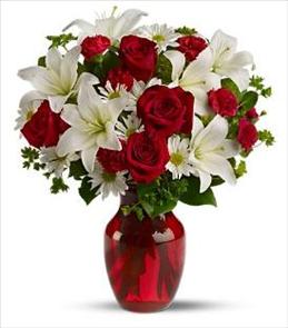 Valentines Day Flowers - Be My Love with Red Roses Vased - T128-2 Photo of Be My Love with Red Roses Vased - T128-2