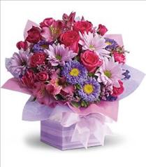 Send Birthday Balloons - Teleflora's Lovely Lavender Present - T16-2 Photo of Teleflora's Lovely Lavender Present - T16-2