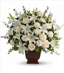 Traditional Funeral Tributes - Teleflora's Loving Lilies and Roses Bouquet - T216-1 Photo of Teleflora's Loving Lilies and Roses Bouquet - T216-1
