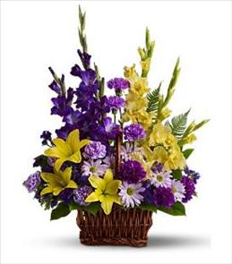Traditional Funeral Tributes - Flower Basket of Memories - T218-3 Photo of Flower Basket of Memories - T218-3