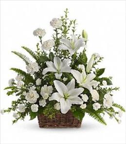 Traditional Funeral Tributes - Peaceful Floral Basket - T228-1 Photo of Peaceful Floral Basket - T228-1