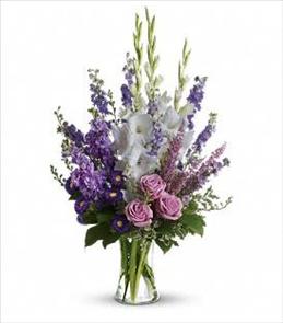 Funeral Floral Arrangements - Joyful Memory with Vase - T251-1 Photo of Joyful Memory with Vase - T251-1