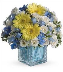 New Baby Gifts - Baby's First Block by Teleflora - Blue - T34-2 Photo of Baby's First Block by Teleflora - Blue - T34-2