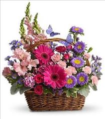 Order Birthday Flowers Online - Country Basket Blooms - T48-3 Photo of Country Basket Blooms - T48-3